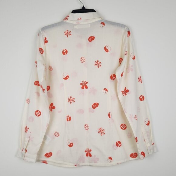 Nice Things Paloma S. Size 8 Long Sleeve Button Front Collared Women's Top Shirt - Picture 5 of 8